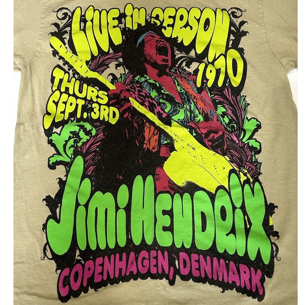 Jimi Hendrix Live In Person 1970 Copenhagen, Denmark‎ T Shirt Men